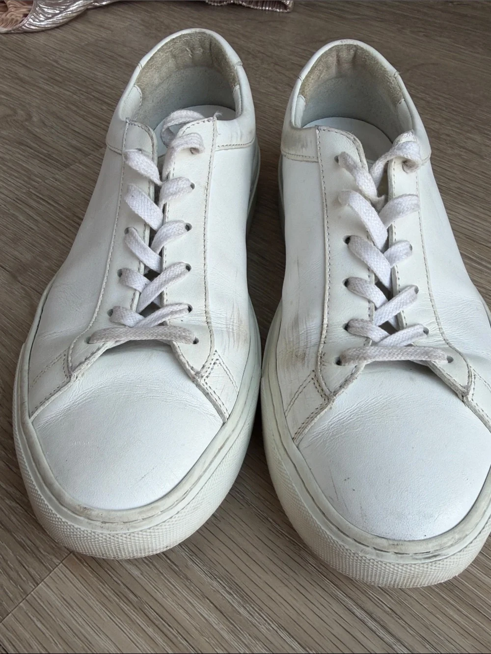 KOIO Women’s Capri Leather Low-Top Sneakers in Triple White